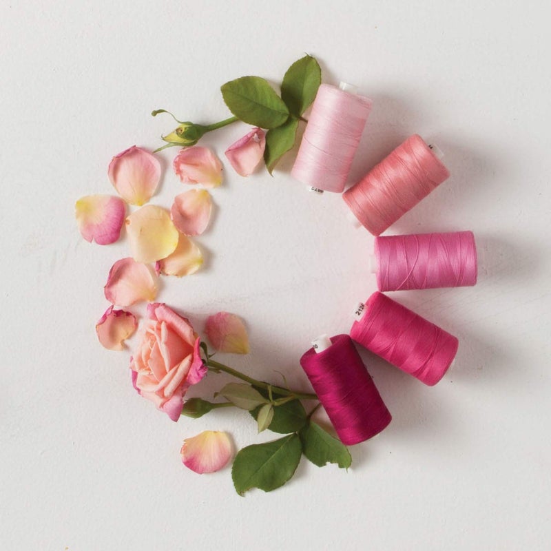 Connecting Threads 100% Cotton Thread Sets - 1200 Yard Spools (Set of 5 - Rosy Glow) - Image 3
